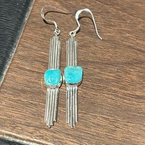 Elegant Silver and Turquoise Earrings